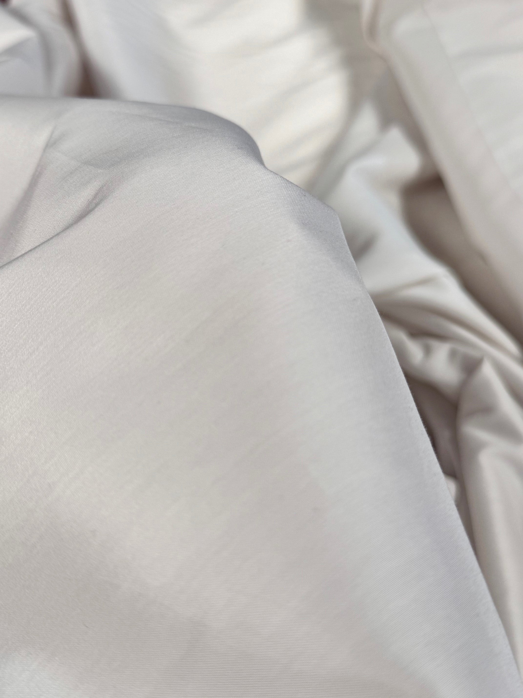 Poplin Satinat Cu Elastan Alb Gri