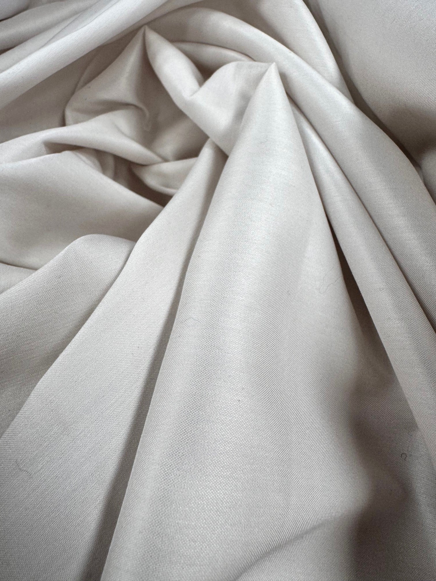 Poplin Satinat Cu Elastan Alb Gri