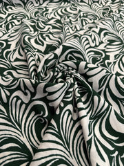 Crep De Vascoza Imprimata, Crem Cu Verde inchis