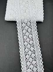 Dantela De Bumbac 6.50cm, Alb
