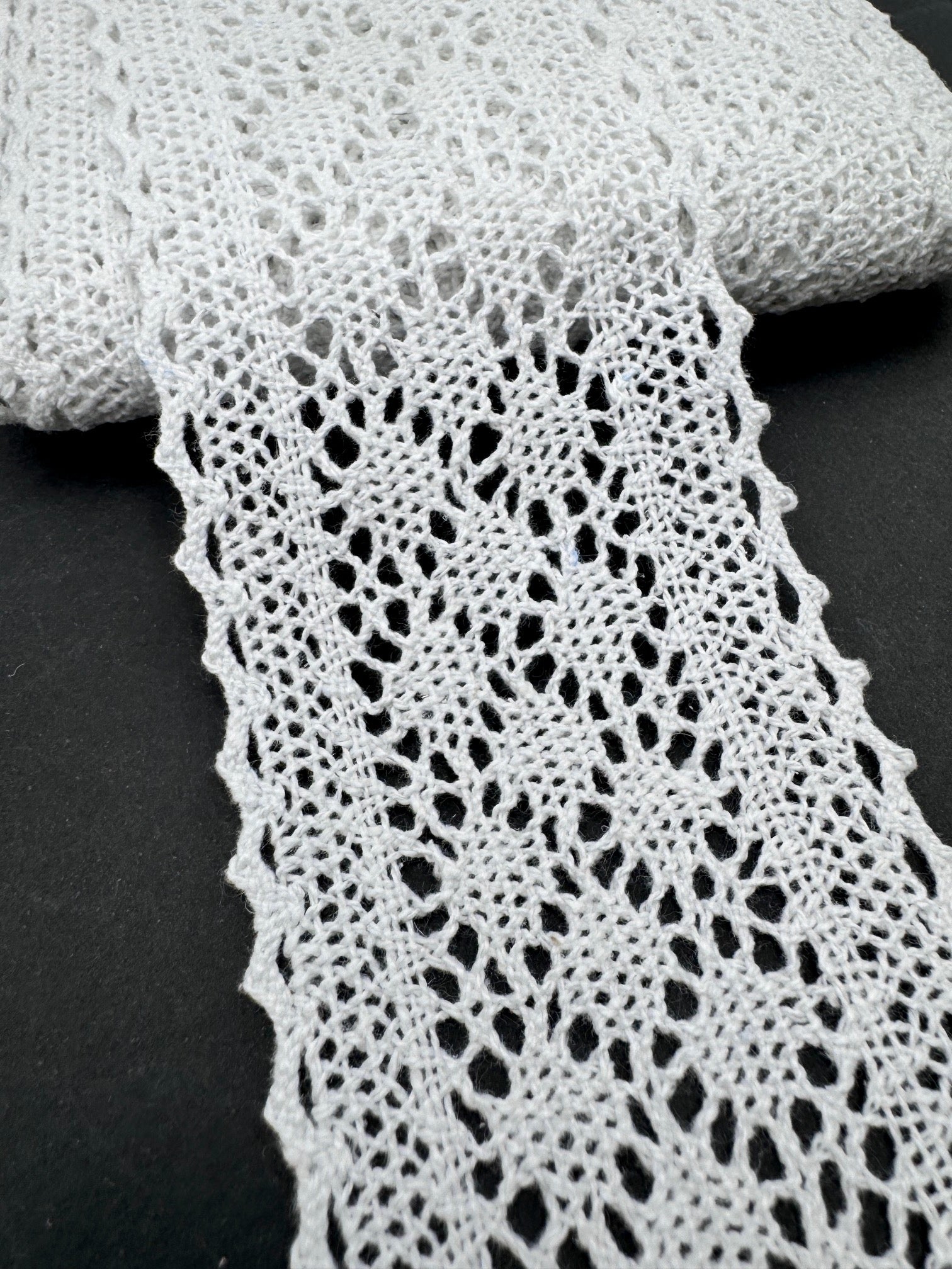 Dantela De Bumbac 6.50cm, Alb