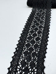 Dantela De Bumbac 6.50cm, Negru