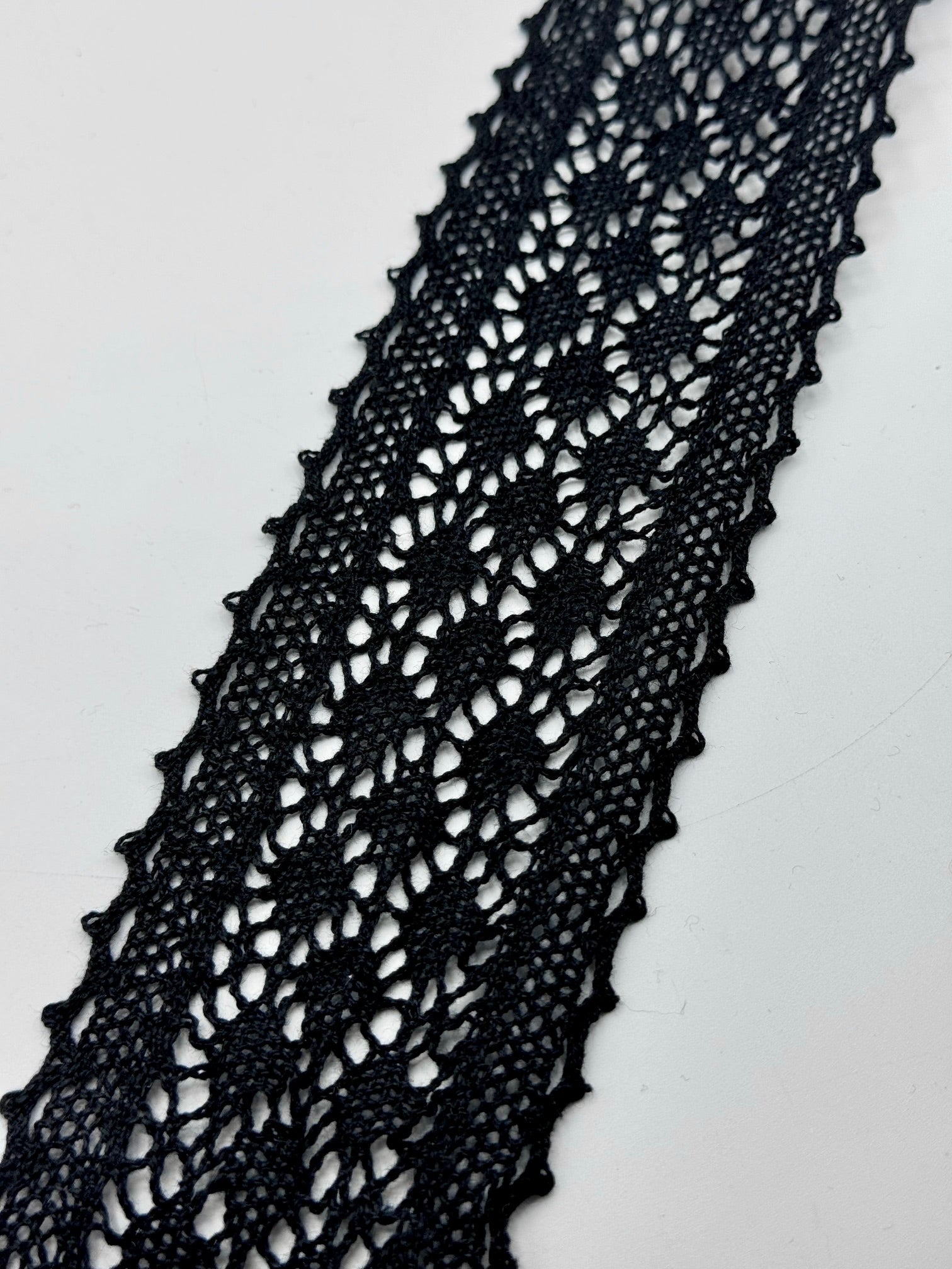 Dantela De Bumbac 6.50cm, Negru