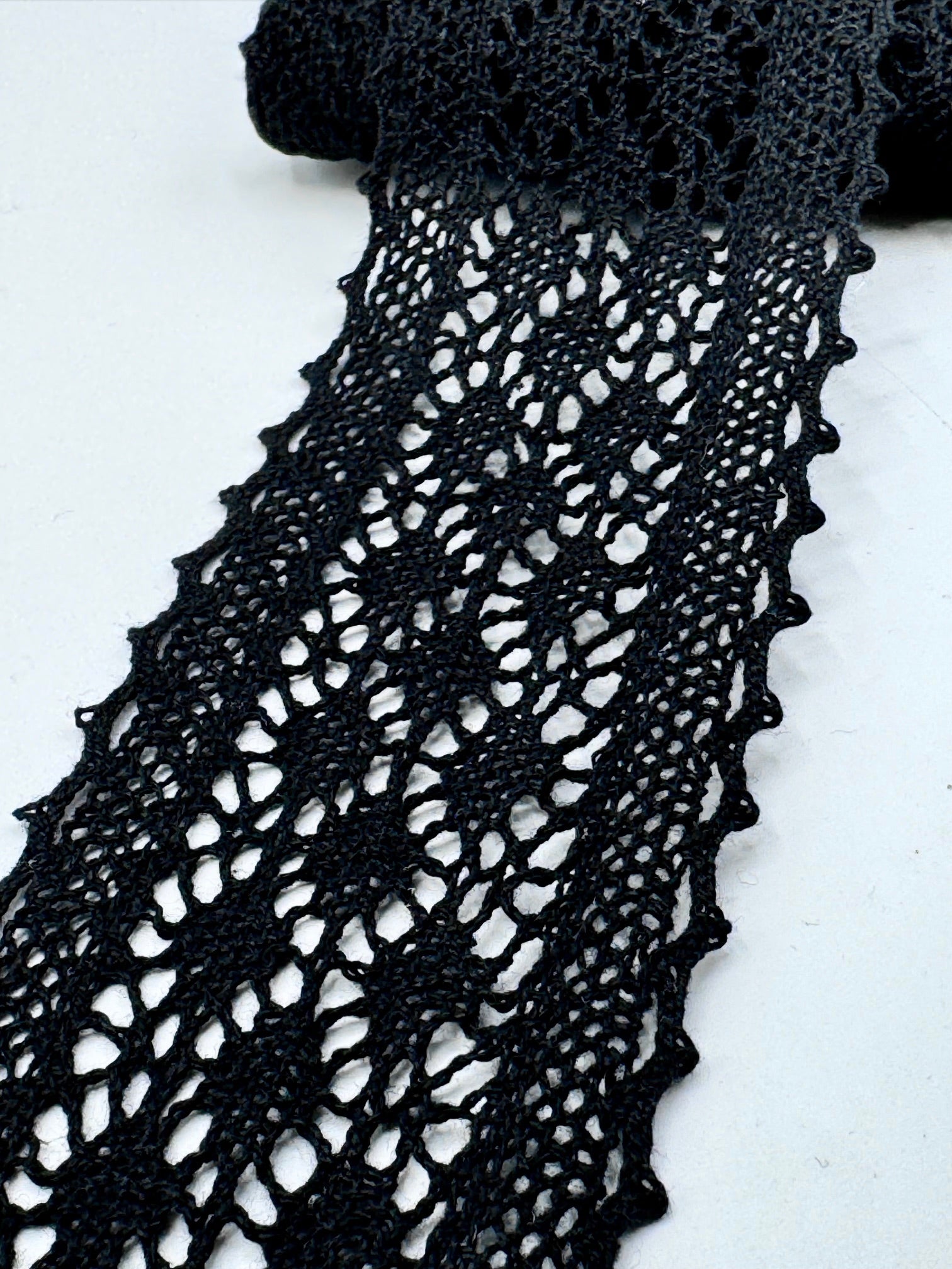 Dantela De Bumbac 6.50cm, Negru