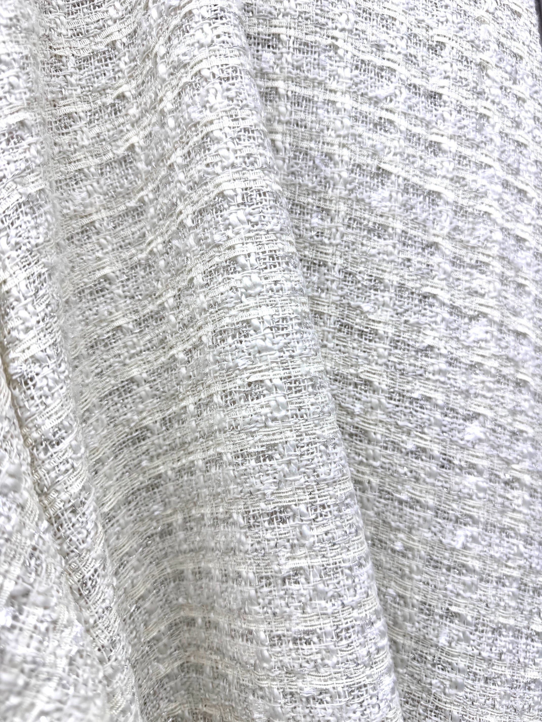 Stofa Tweed Cu Fir Lurex Argintiu