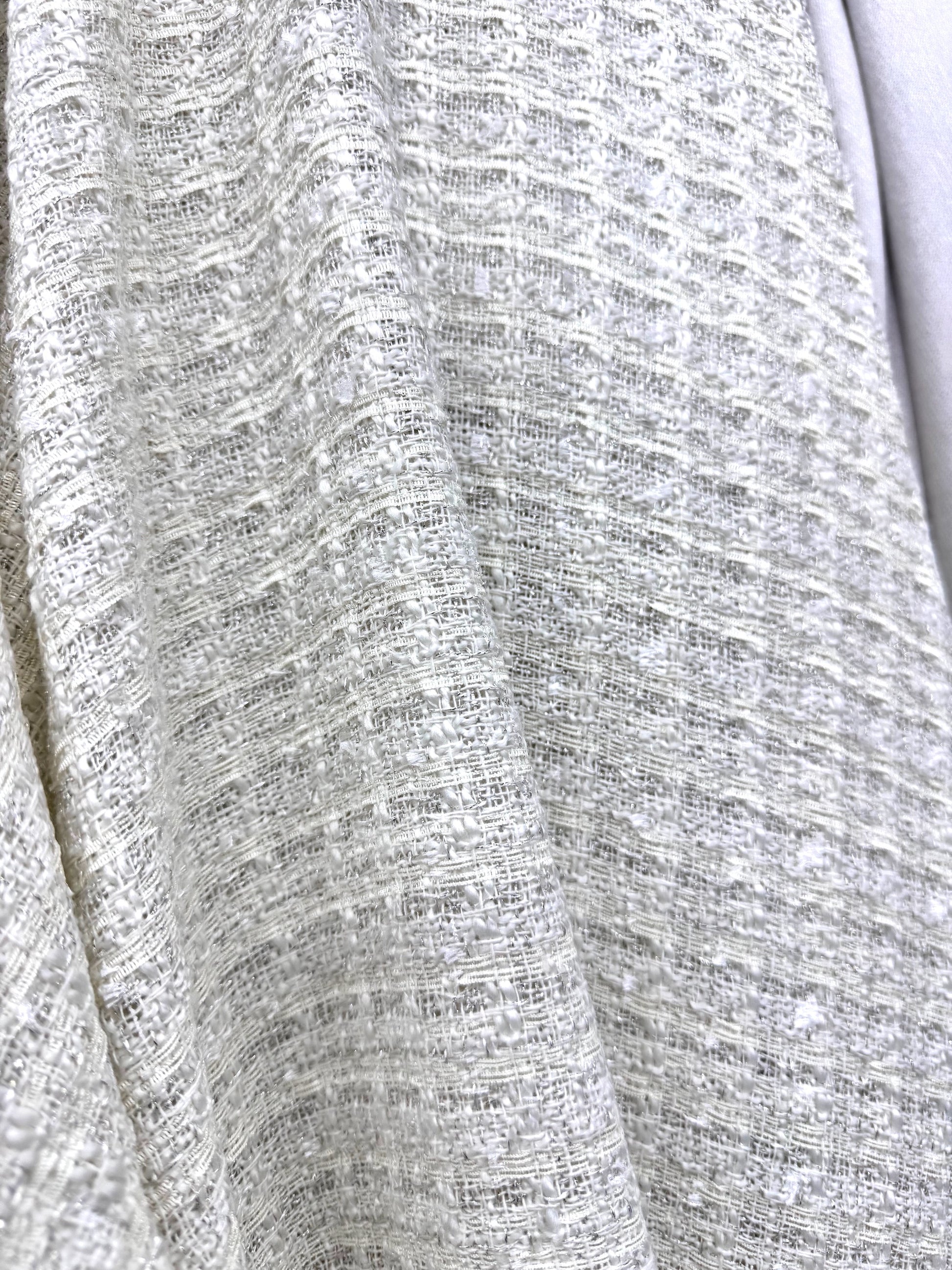 Stofa Tweed Cu Fir Lurex Argintiu