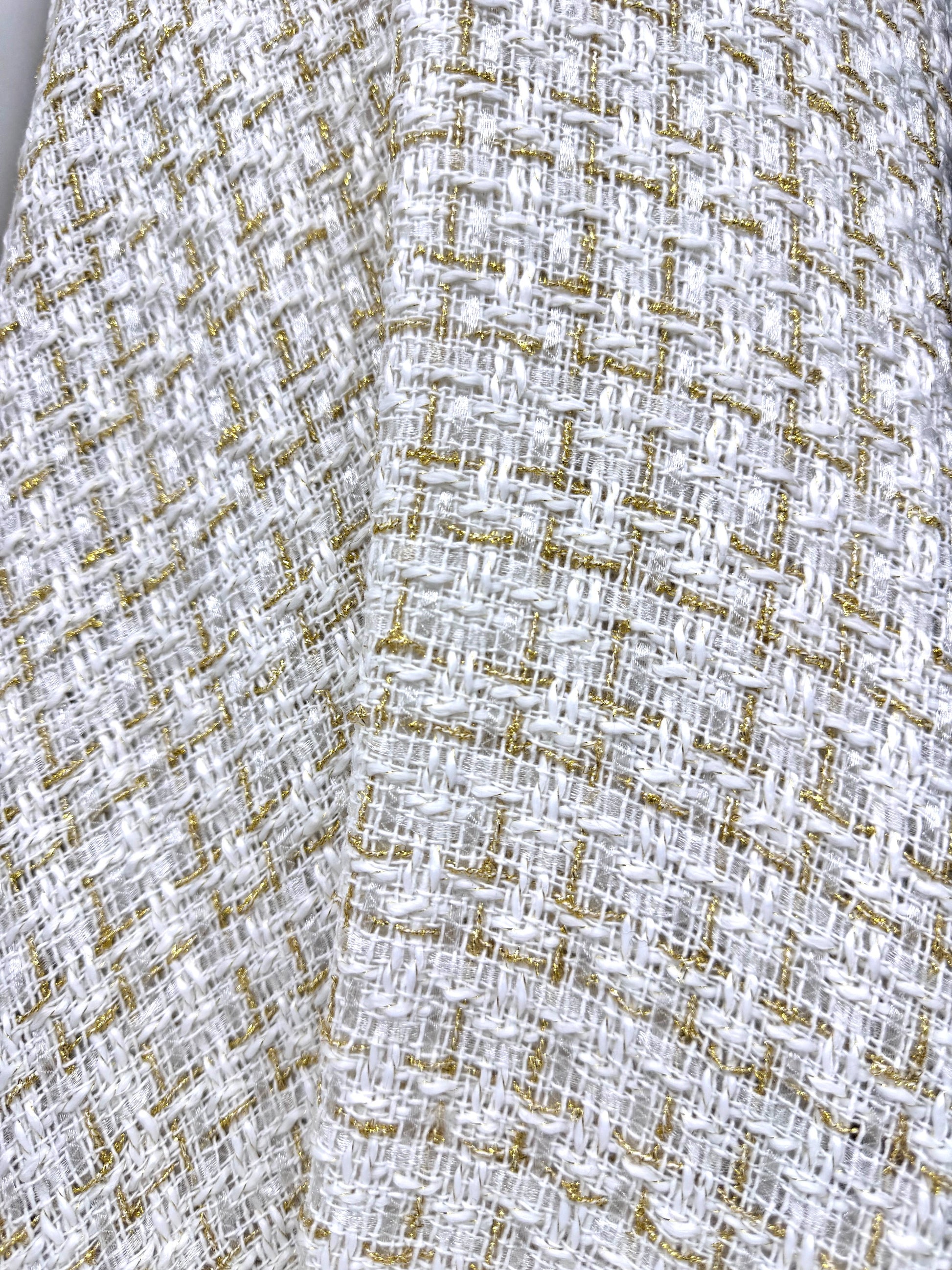 Stofa Tweed Cu Fir Lurex Auriu