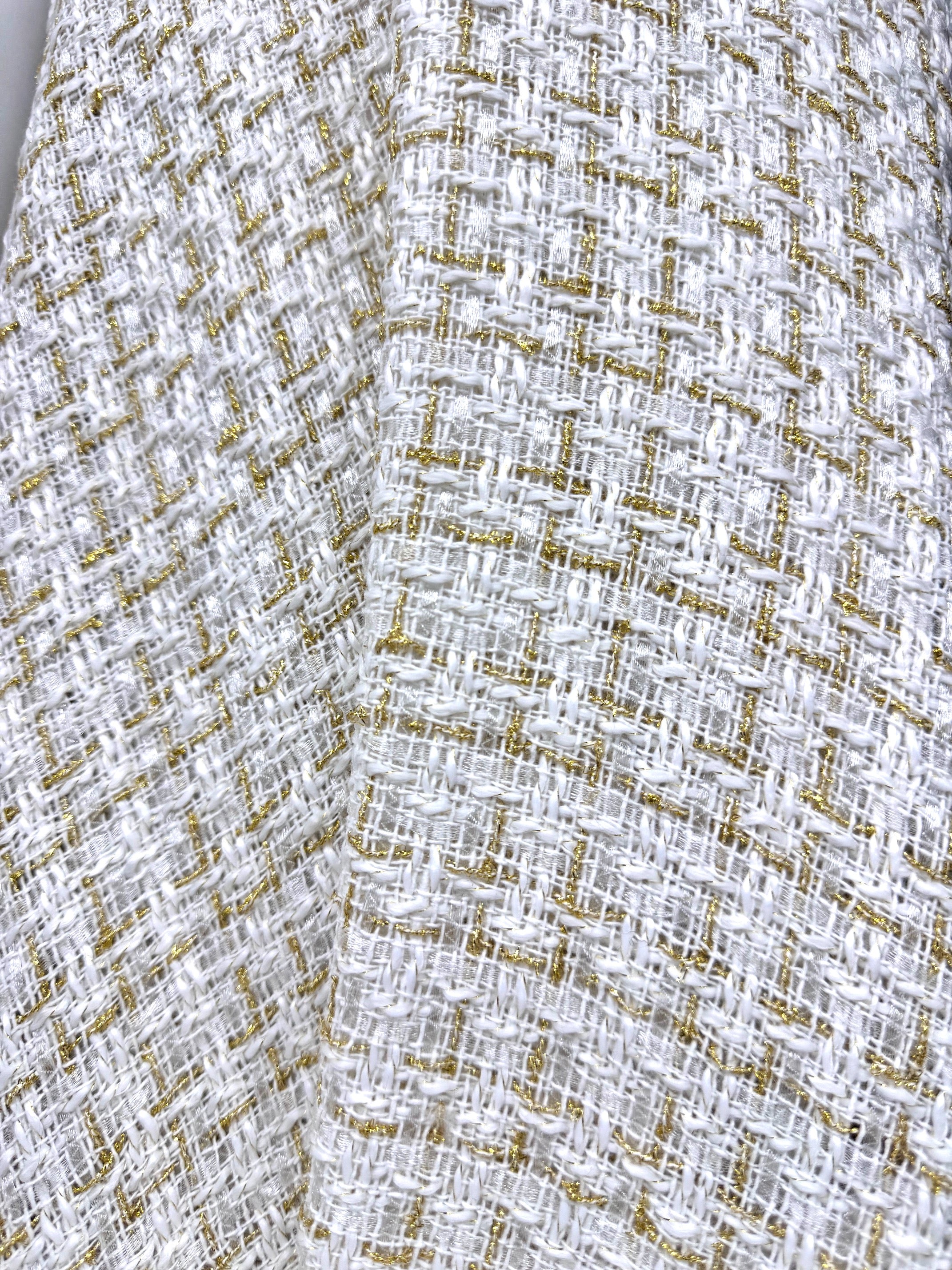 Stofa Tweed Cu Fir Lurex Auriu