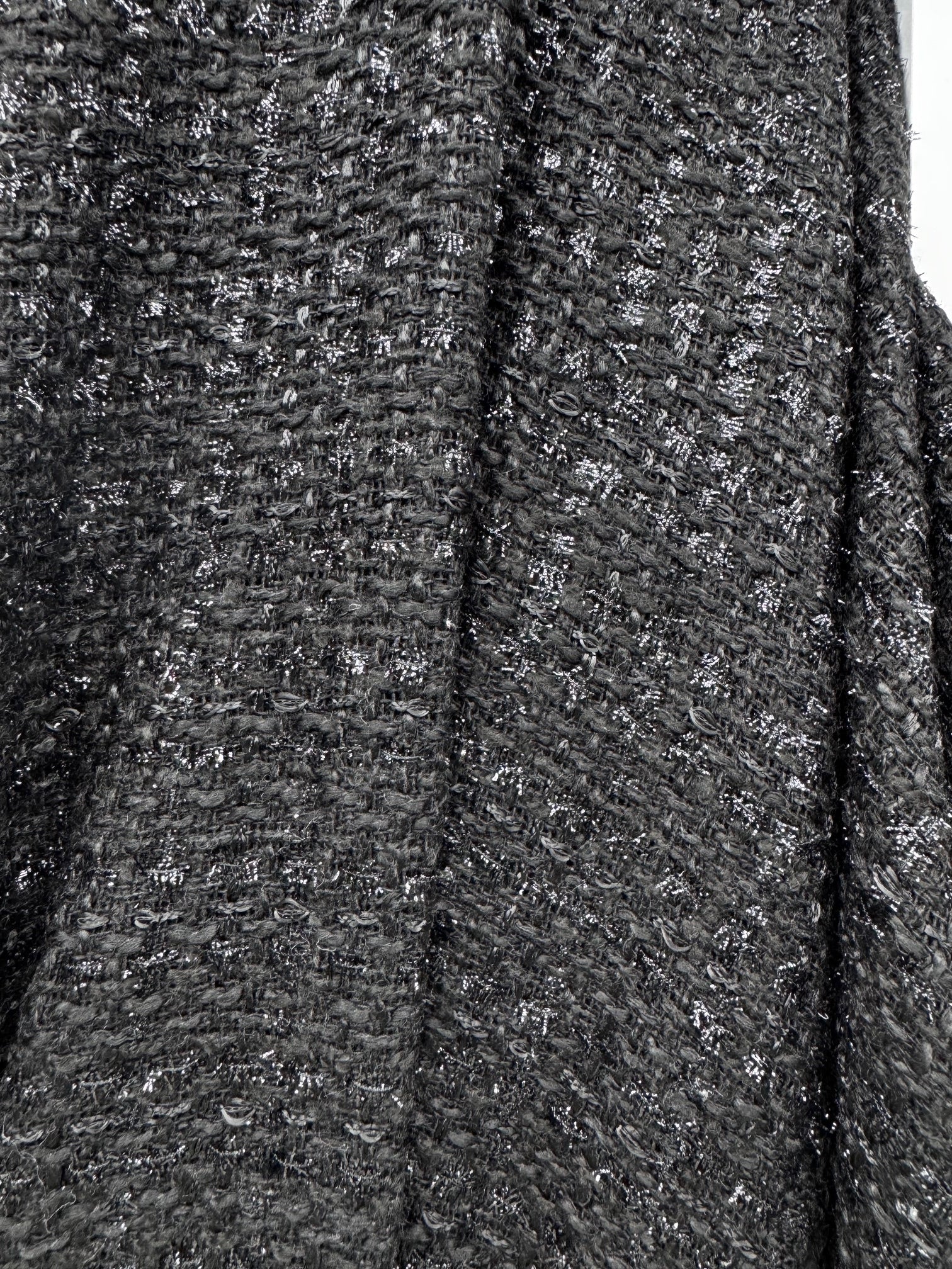 Stofa Tweed Cu Fir Lurex Negru