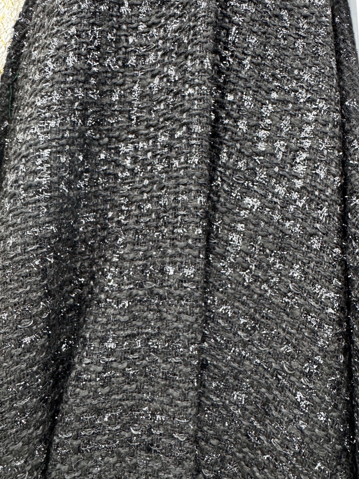 Stofa Tweed Cu Fir Lurex Negru