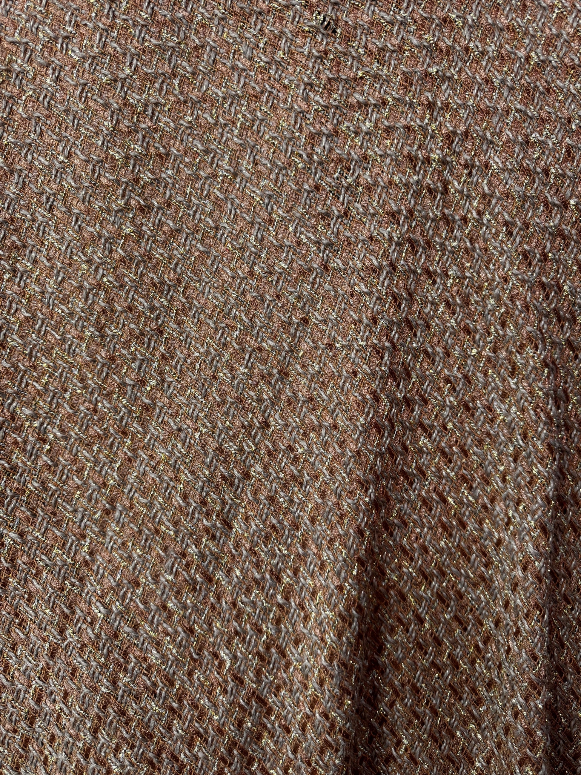 Stofa Tweed Cu Fir Lurex Auriu