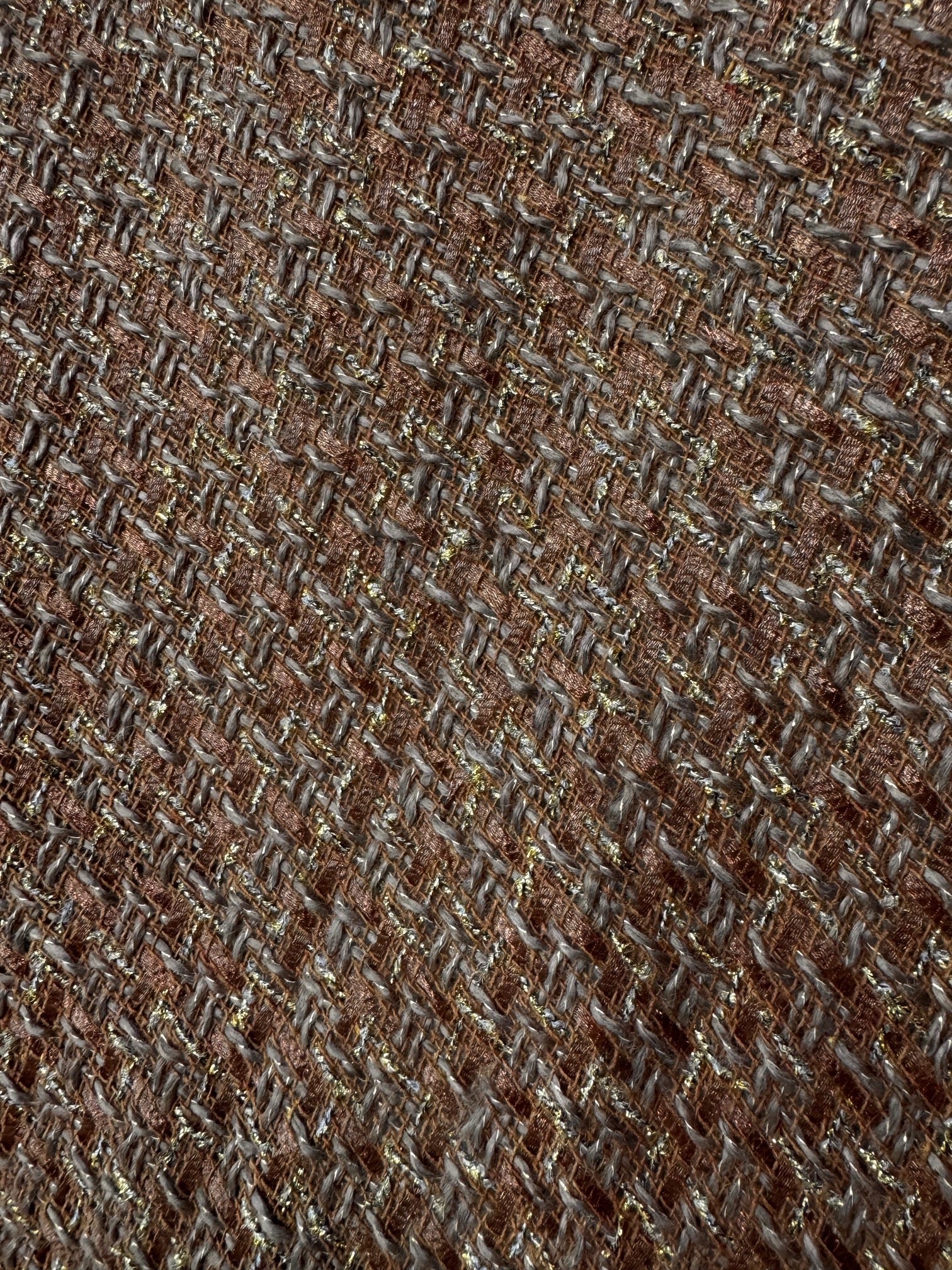 Stofa Tweed Cu Fir Lurex Auriu