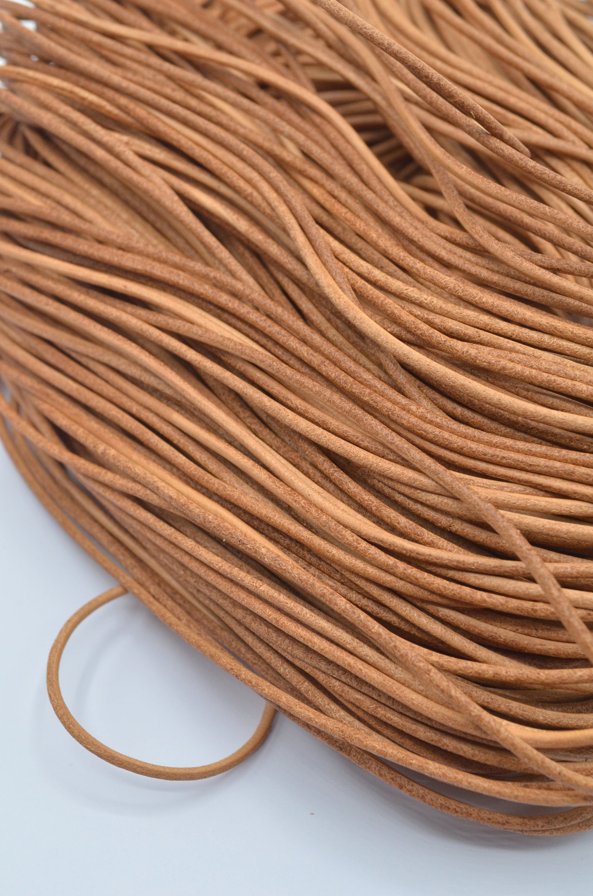 Snur Din Piele 2mm, Bej Camel