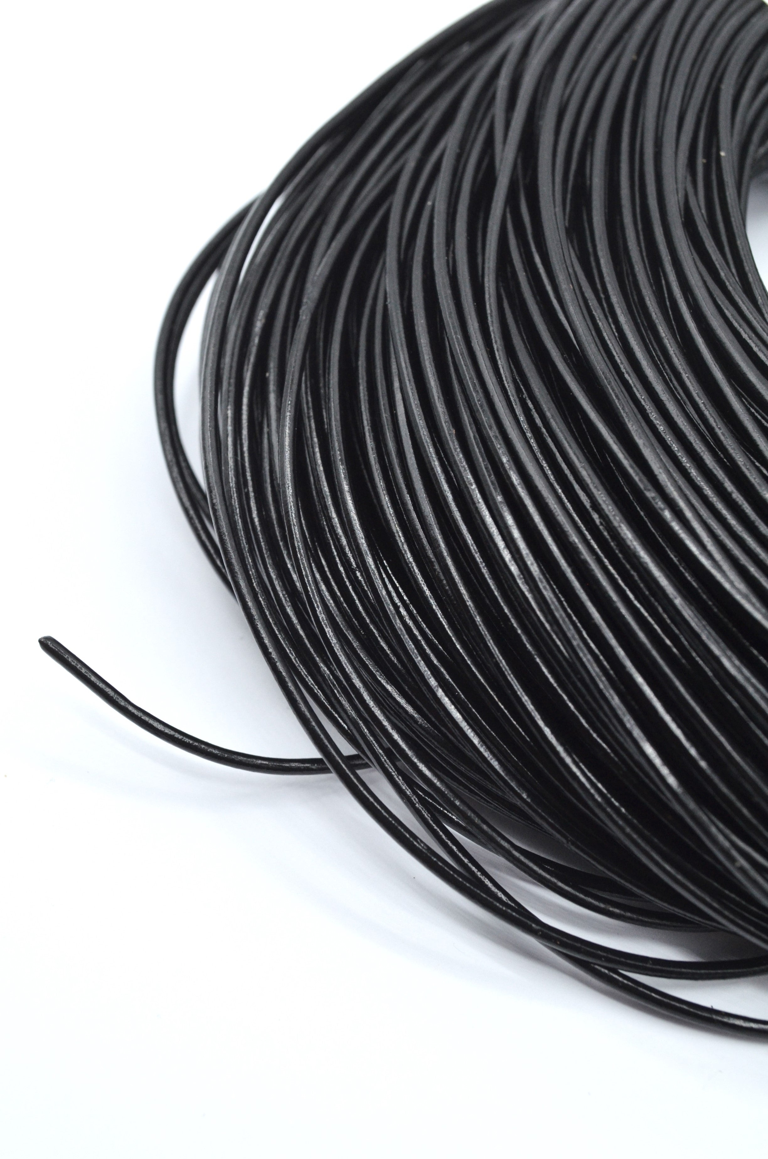 Snur Din Piele 2mm, Negru