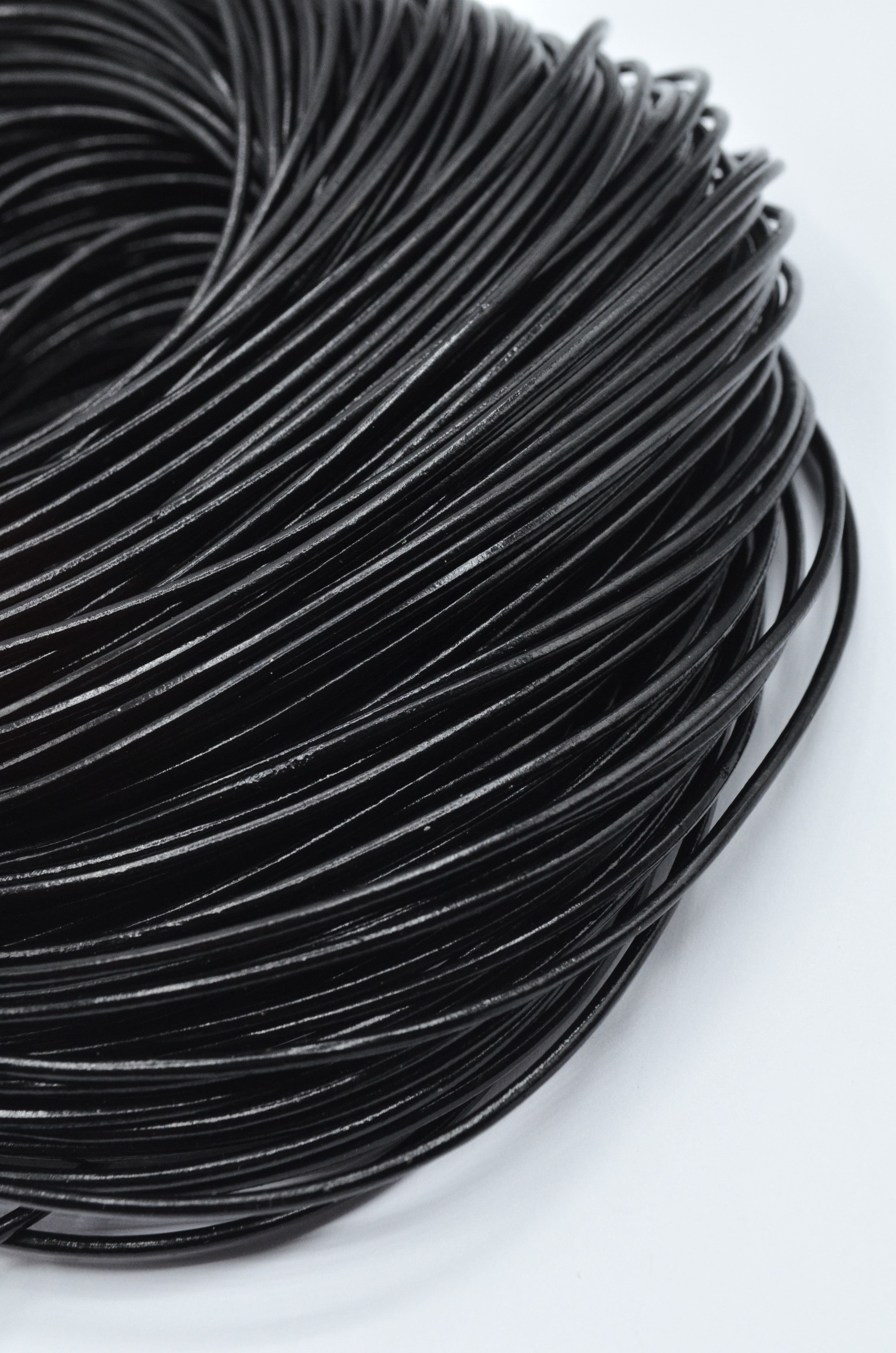 Snur Din Piele 2mm, Negru