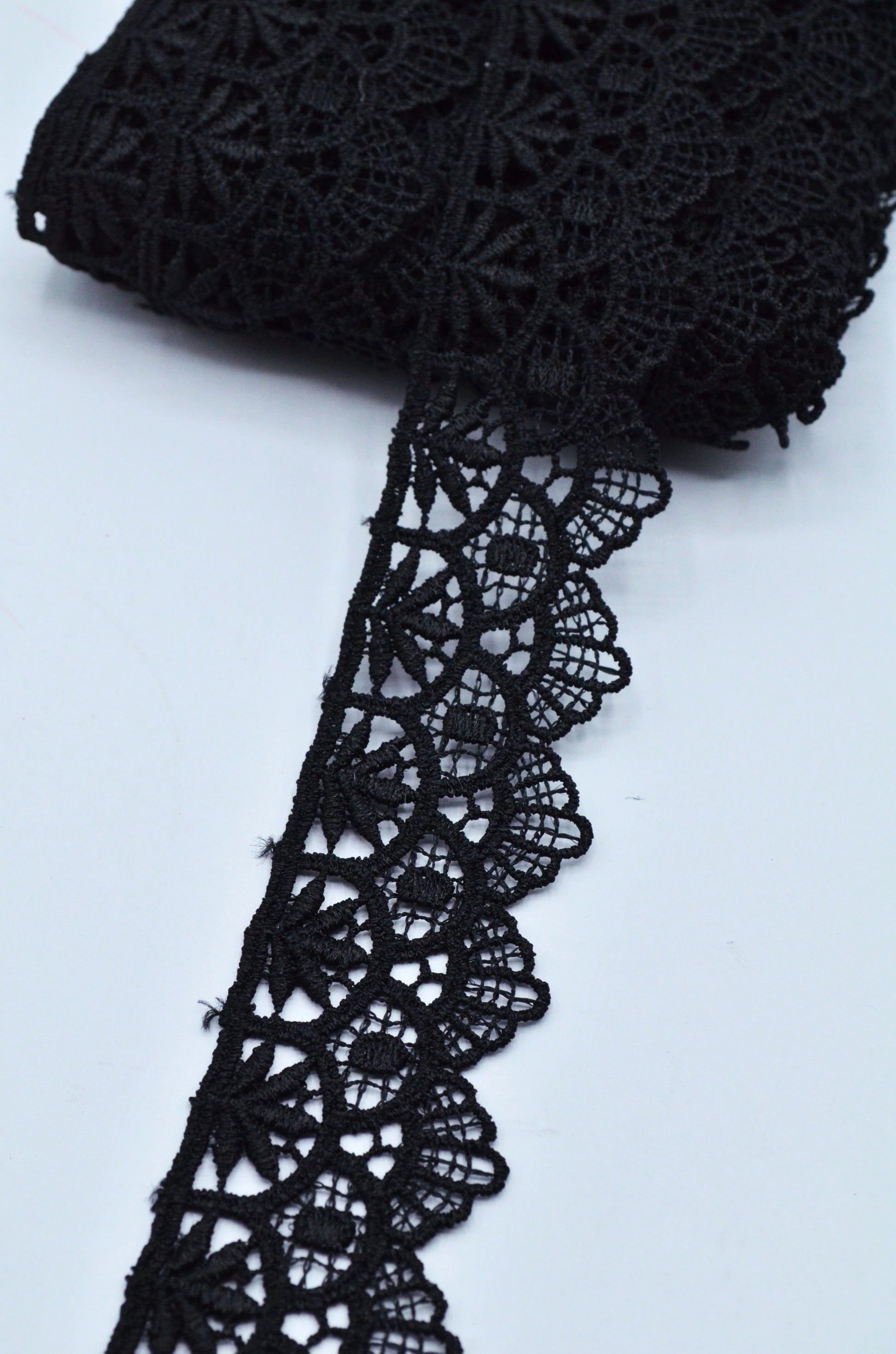 Dantela Poliester 4cm, Negru
