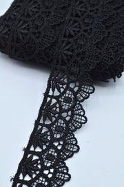 Dantela Poliester 4cm, Negru