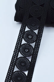 Dantela Poliester 4cm, Negru