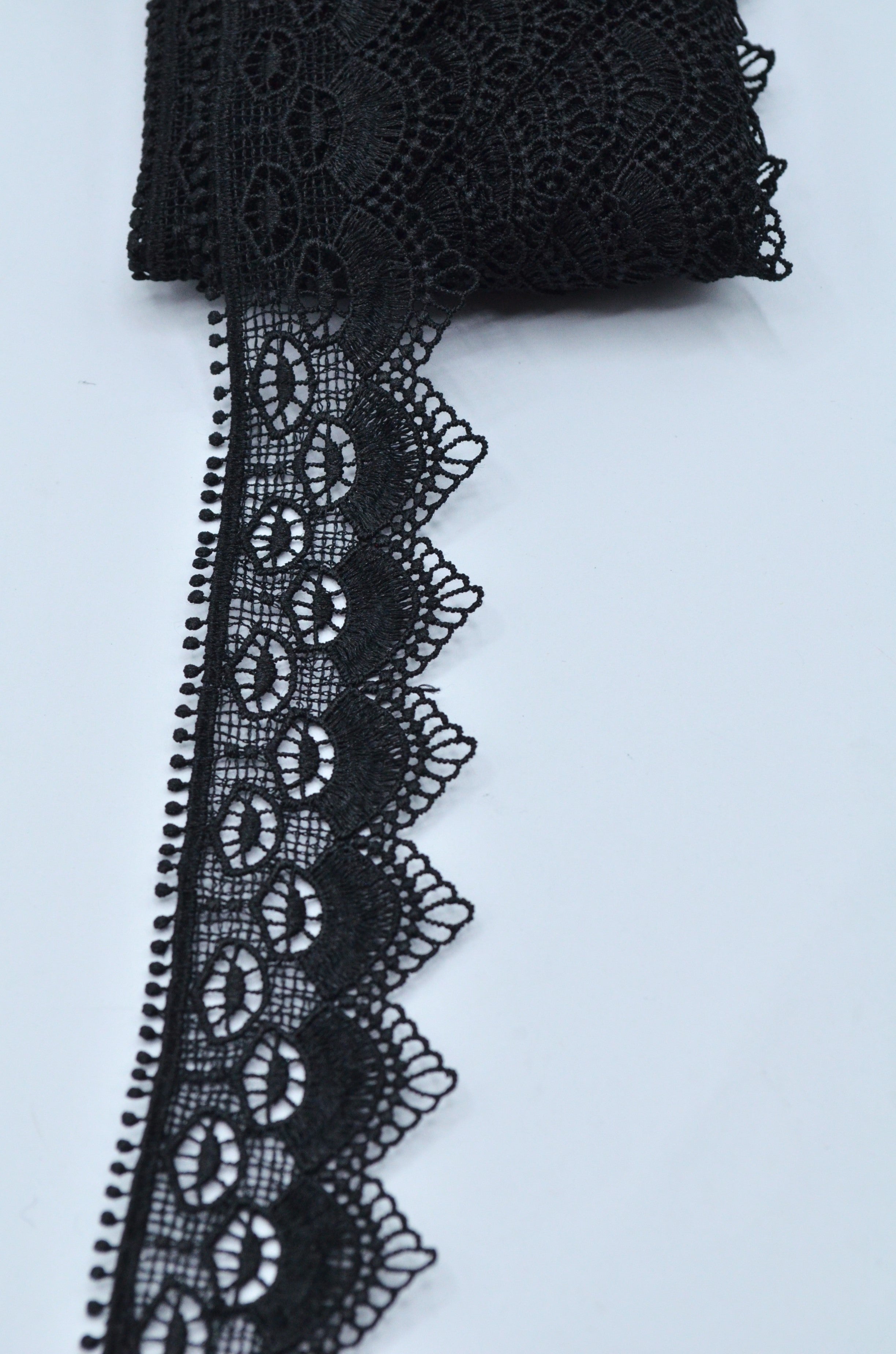 Dantela Poliester 4cm, Negru