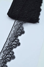 Dantela Poliester 5cm, Negru