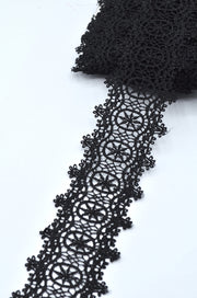 Dantela Poliester 6cm, Negru