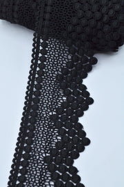 Dantela Poliester 7.50cm, Negru