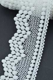 Dantela Poliester 7.50cm, Alb