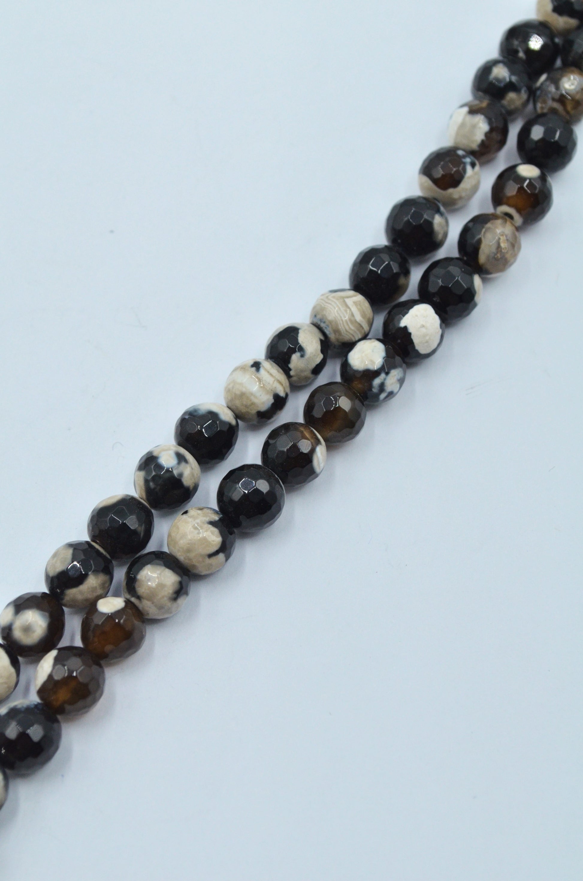 Agate Crab Fatetate Negru 8mm