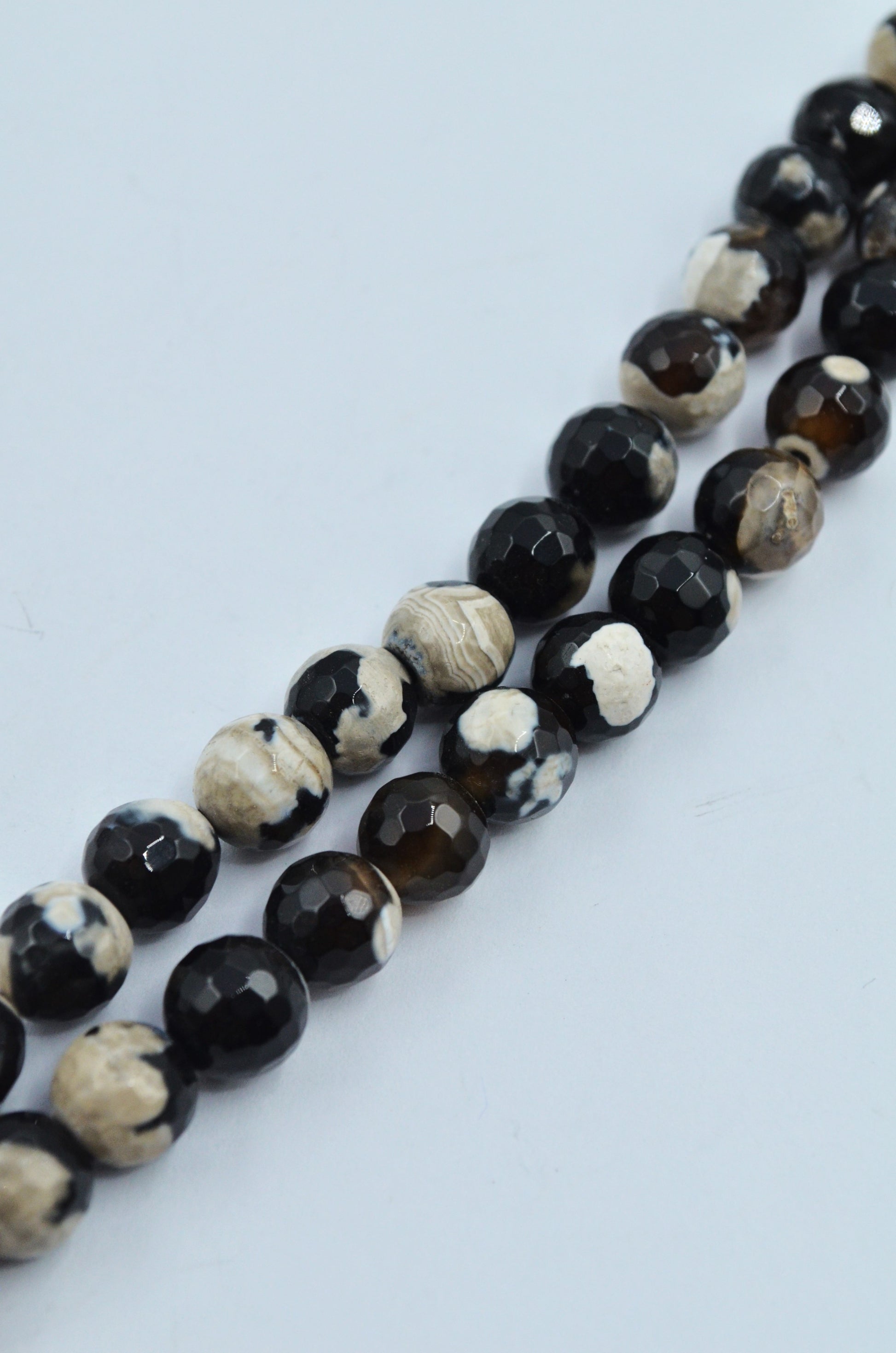 Agate Crab Fatetate Negru 8mm