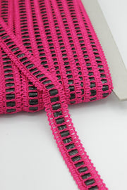 Lezarda 19mm, Fucsia Cu Negru