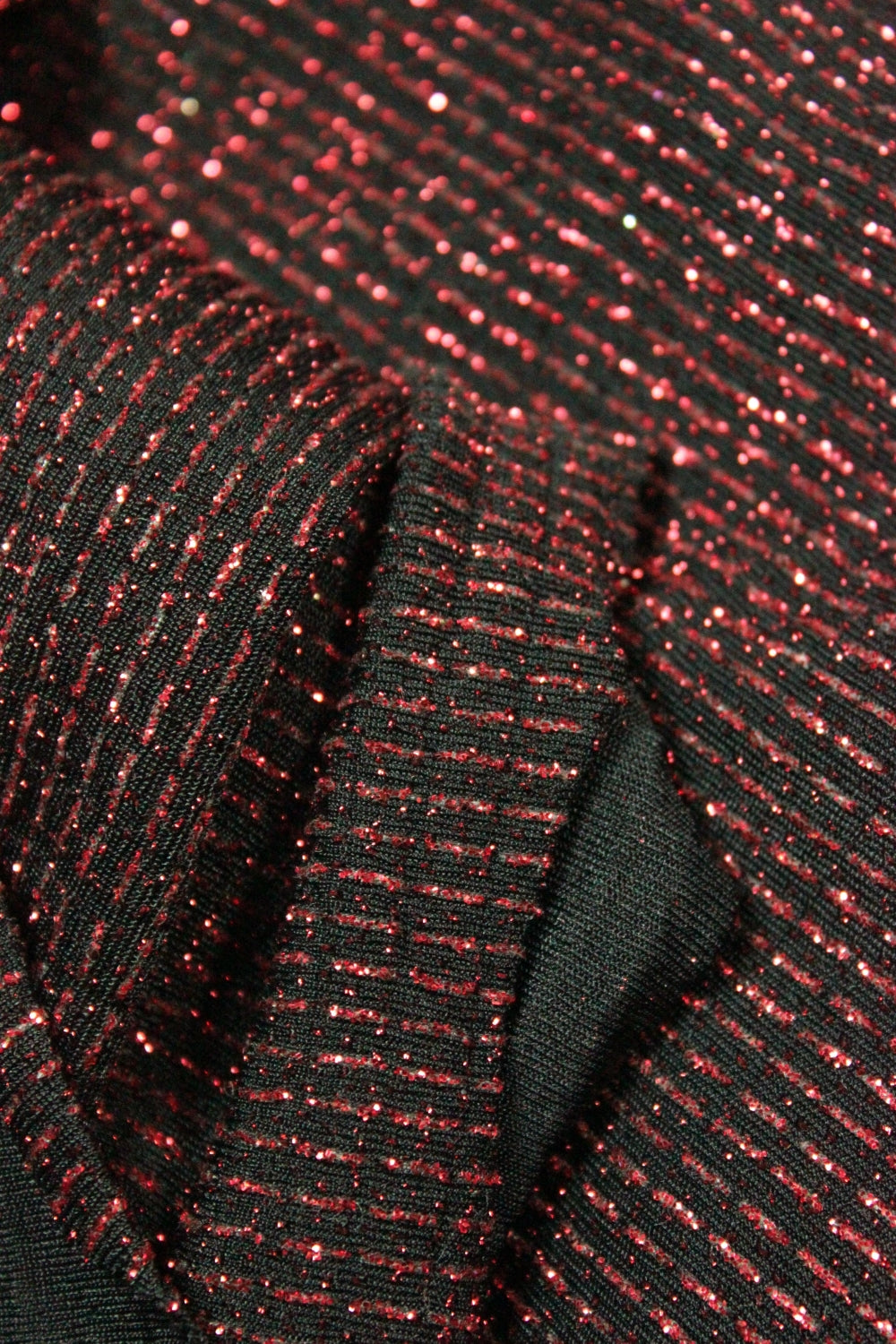 Lycra Cu Fir Lame, Negru Cu Rosu