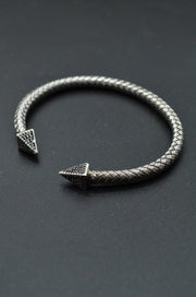 Bratara Flexibila Din Argint Rodait Cu Pietre Din Zircon Negre