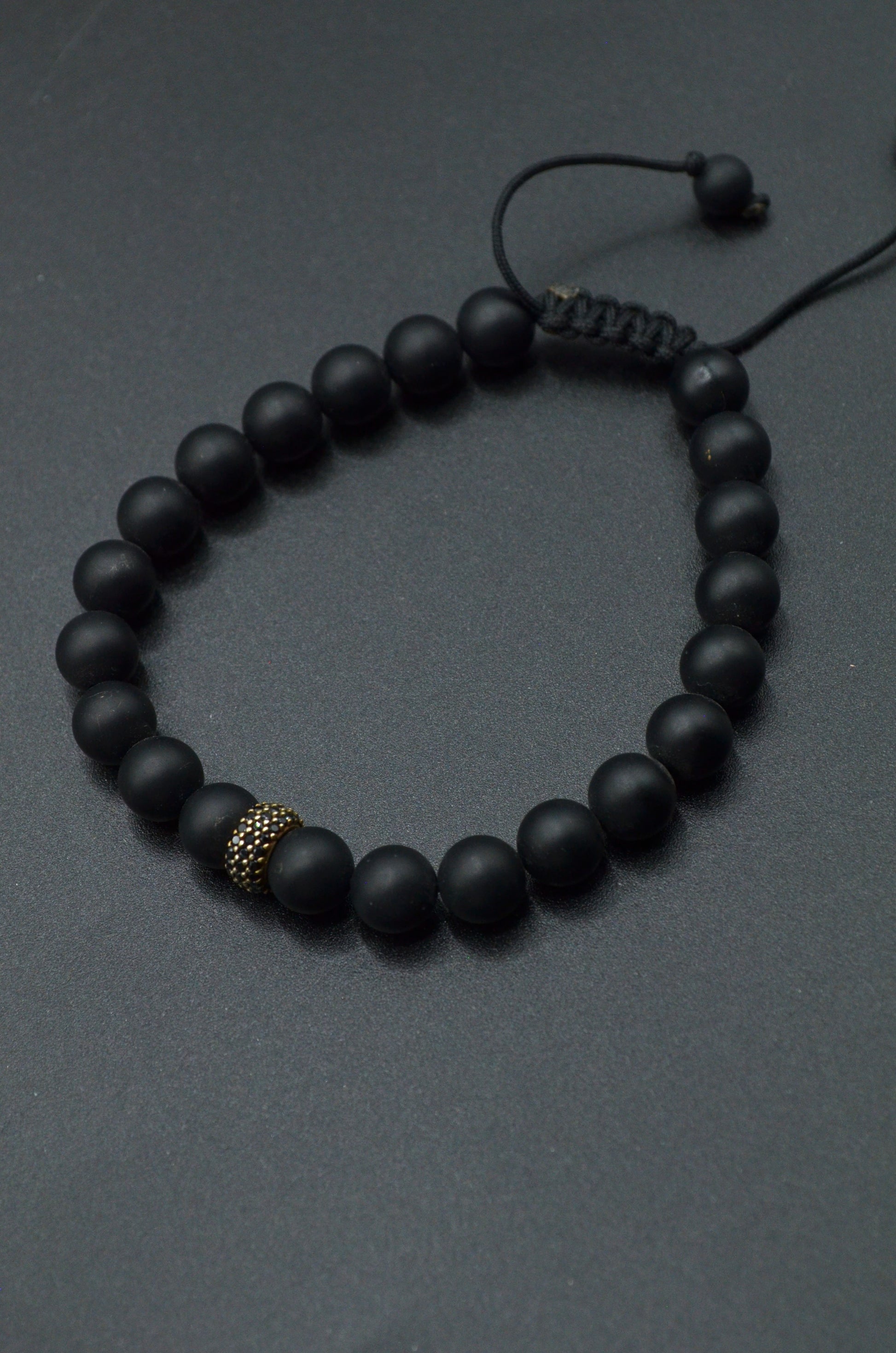 Bratara Din Onix Mat 8mm Si Argint