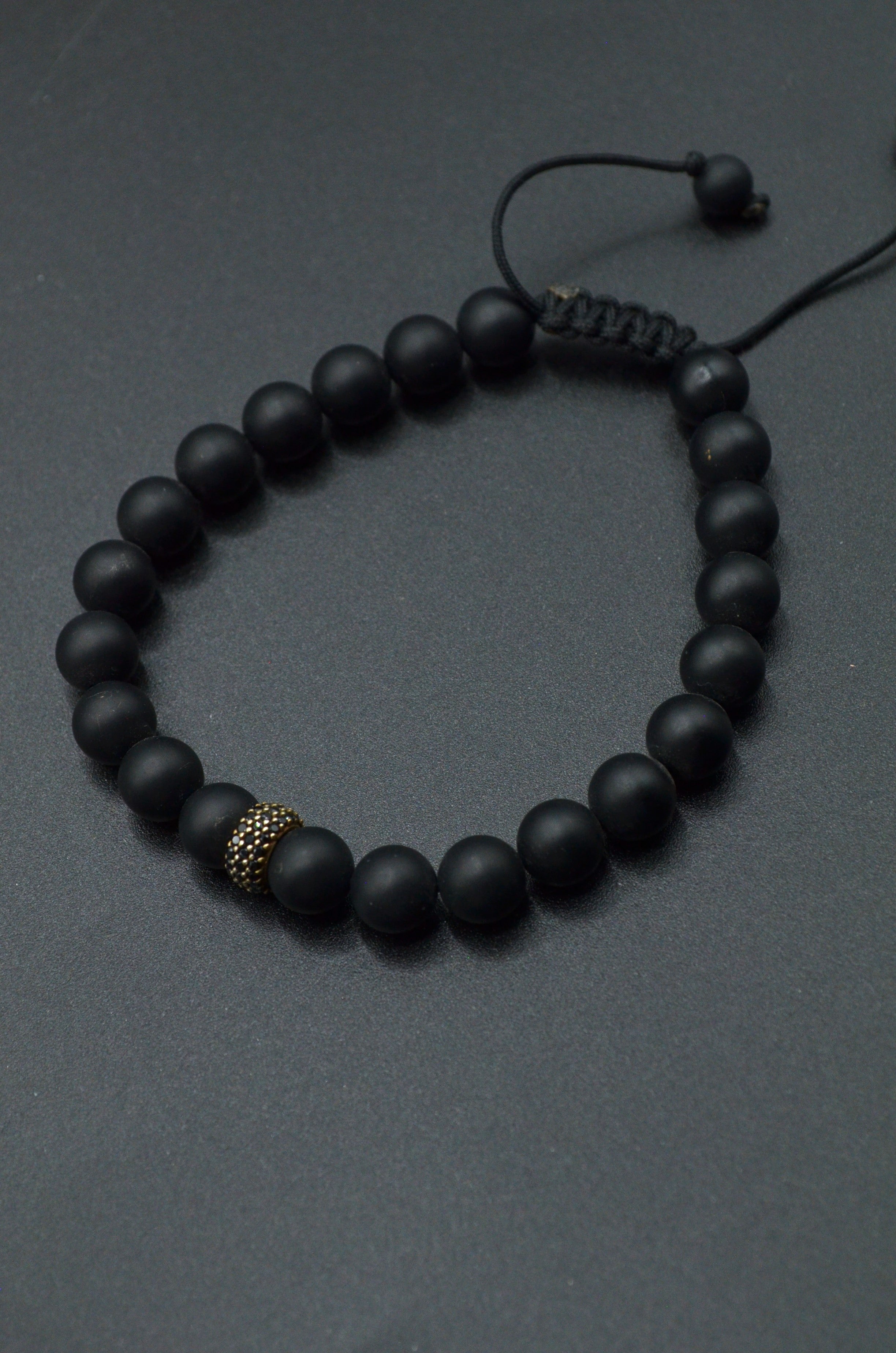 Bratara Din Onix Mat 8mm Si Argint