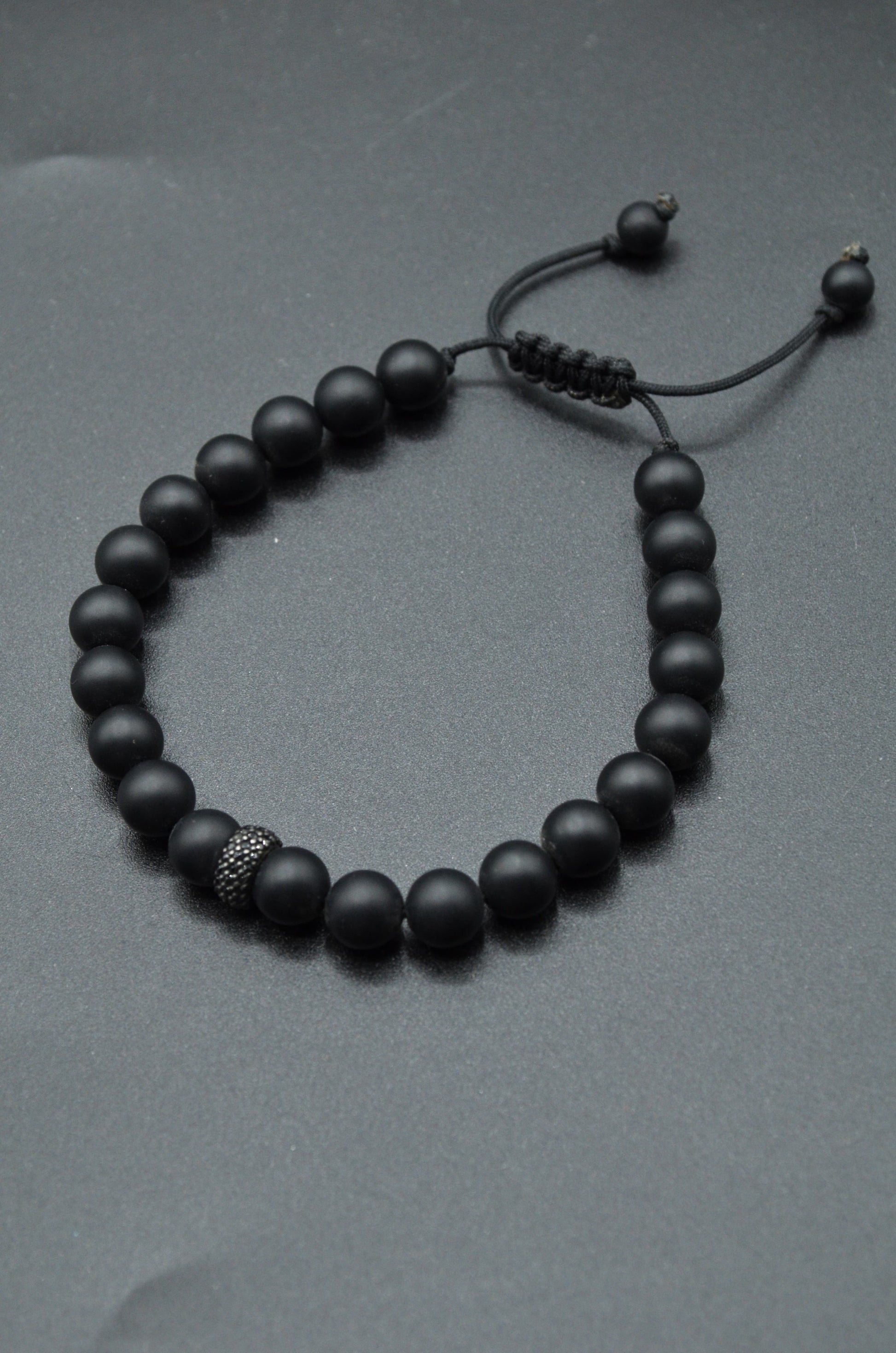 Bratara Din Onix Mat 8mm Si Argint
