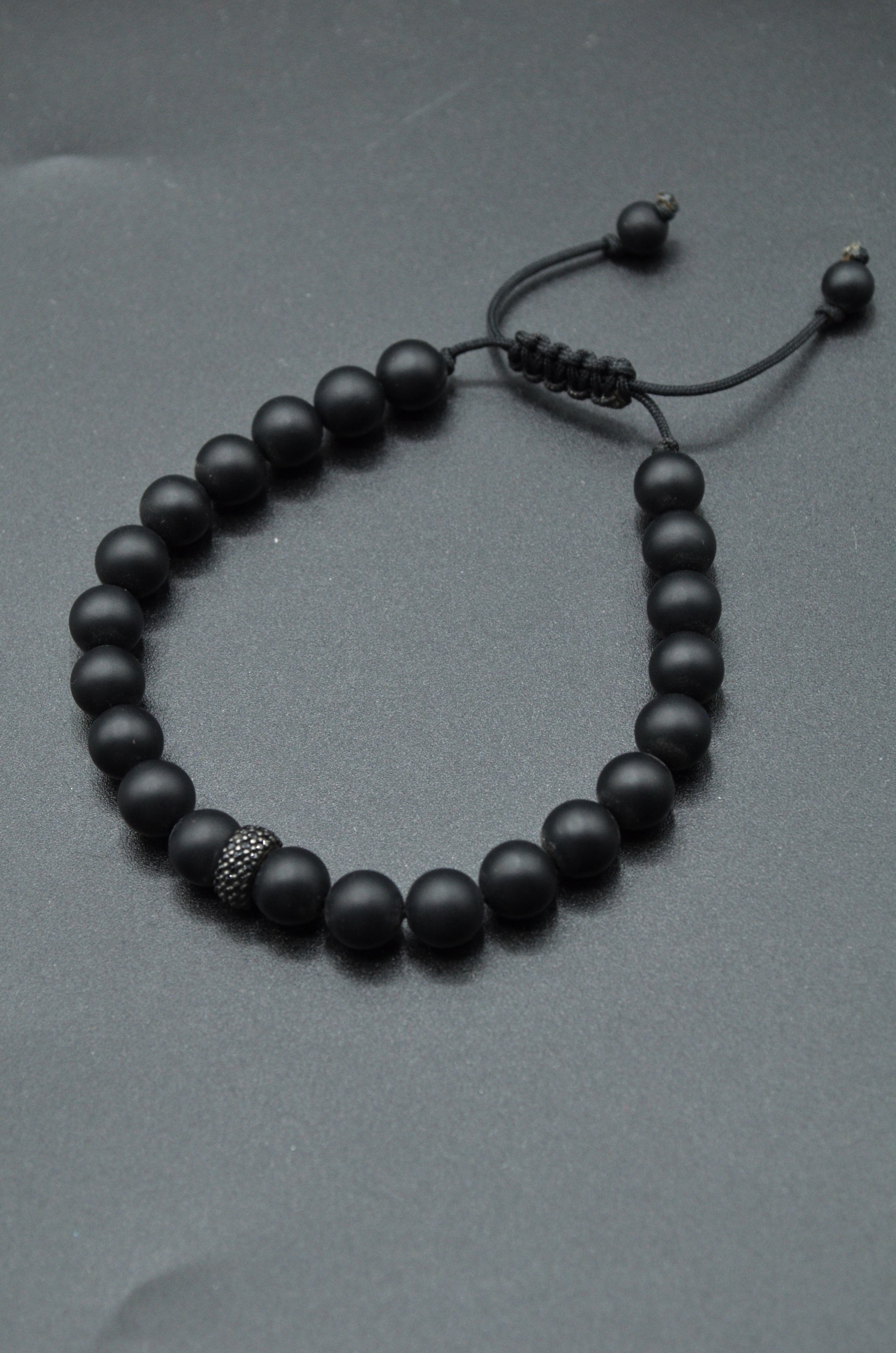 Bratara Din Onix Mat 8mm Si Argint