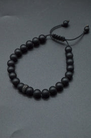 Bratara Din Onix Mat 8mm Si Argint