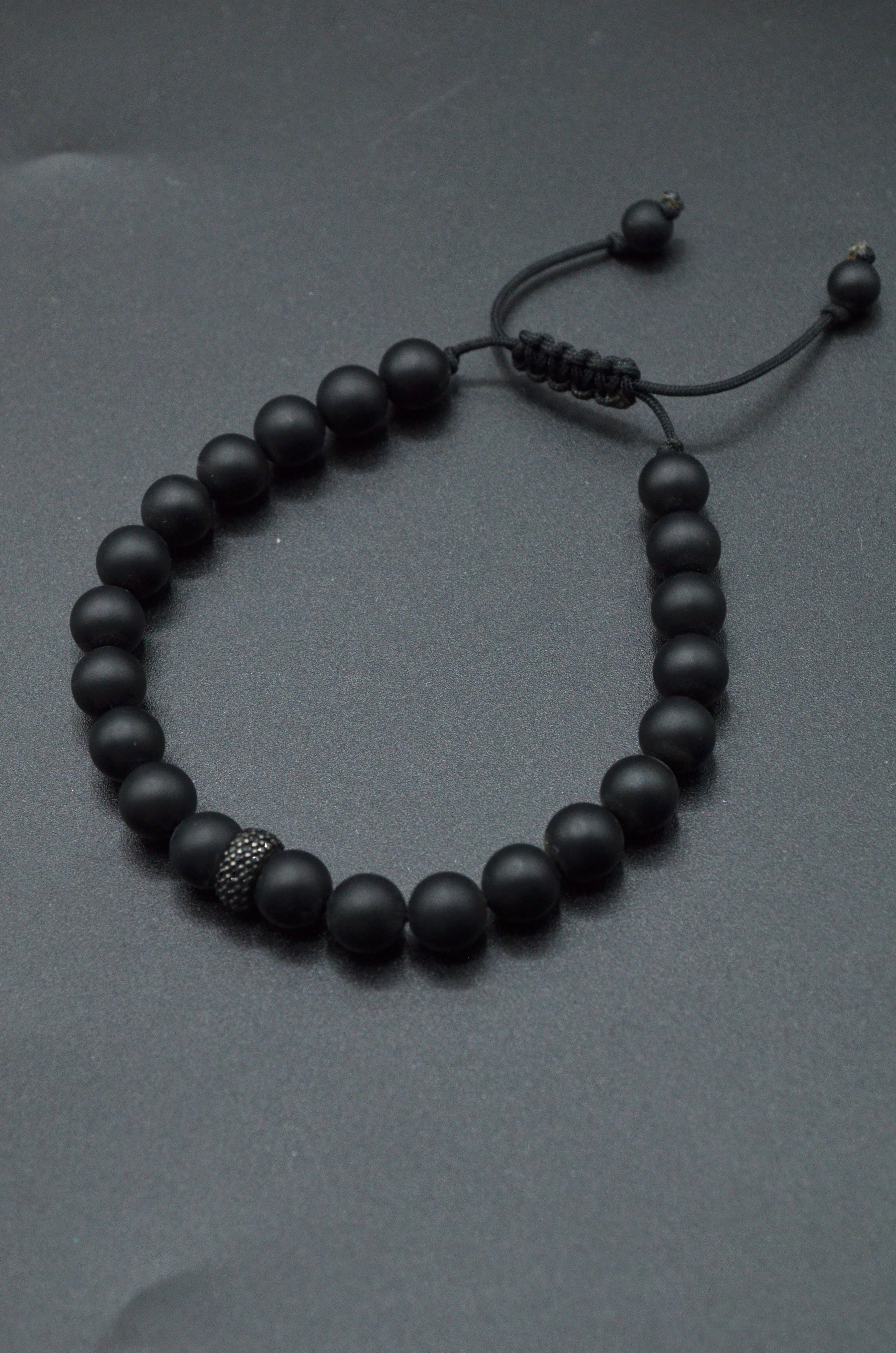 Bratara Din Onix Mat 8mm Si Argint