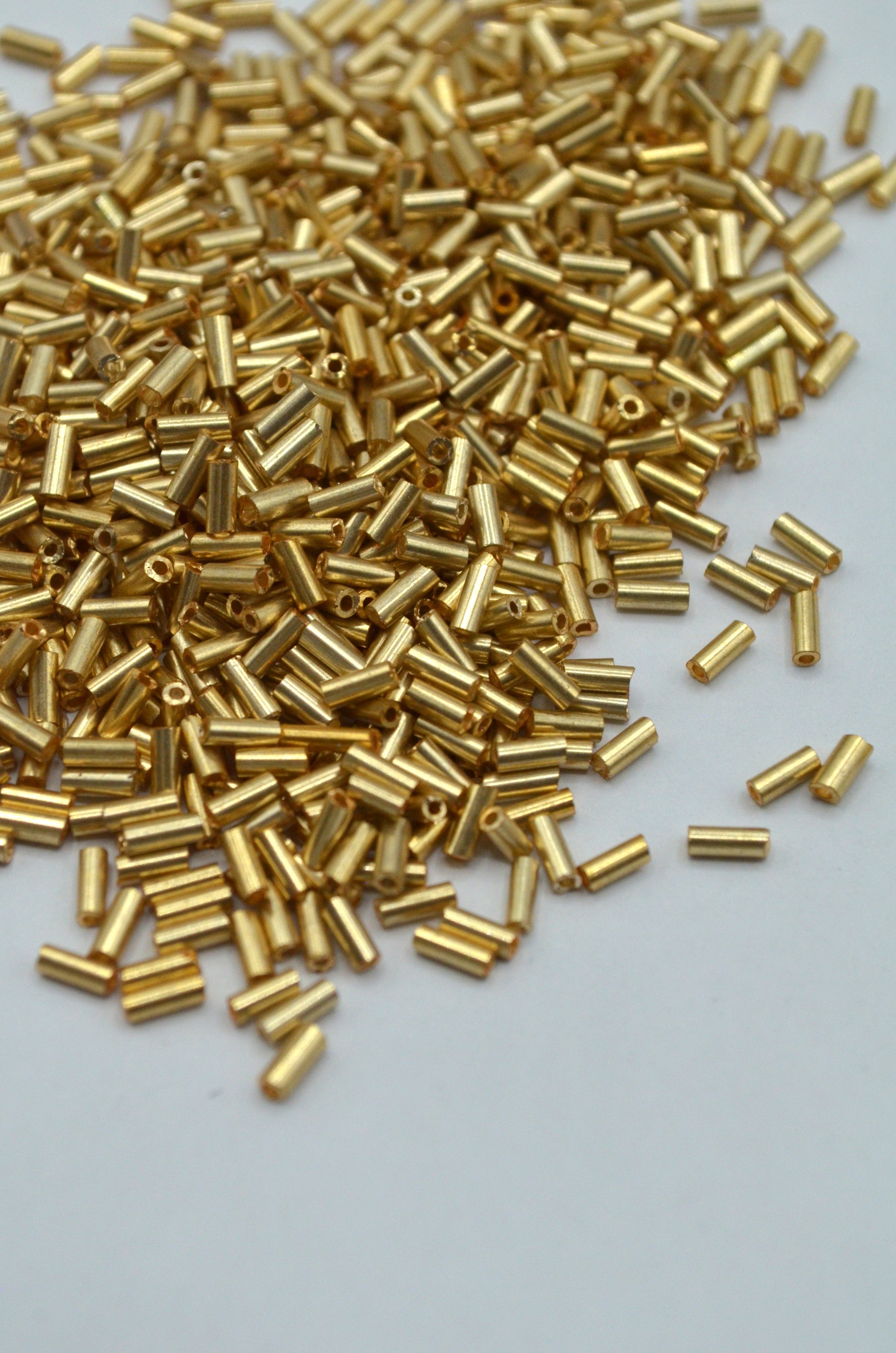 Margele Tubulare 5mm, 25gr Auriu Roze