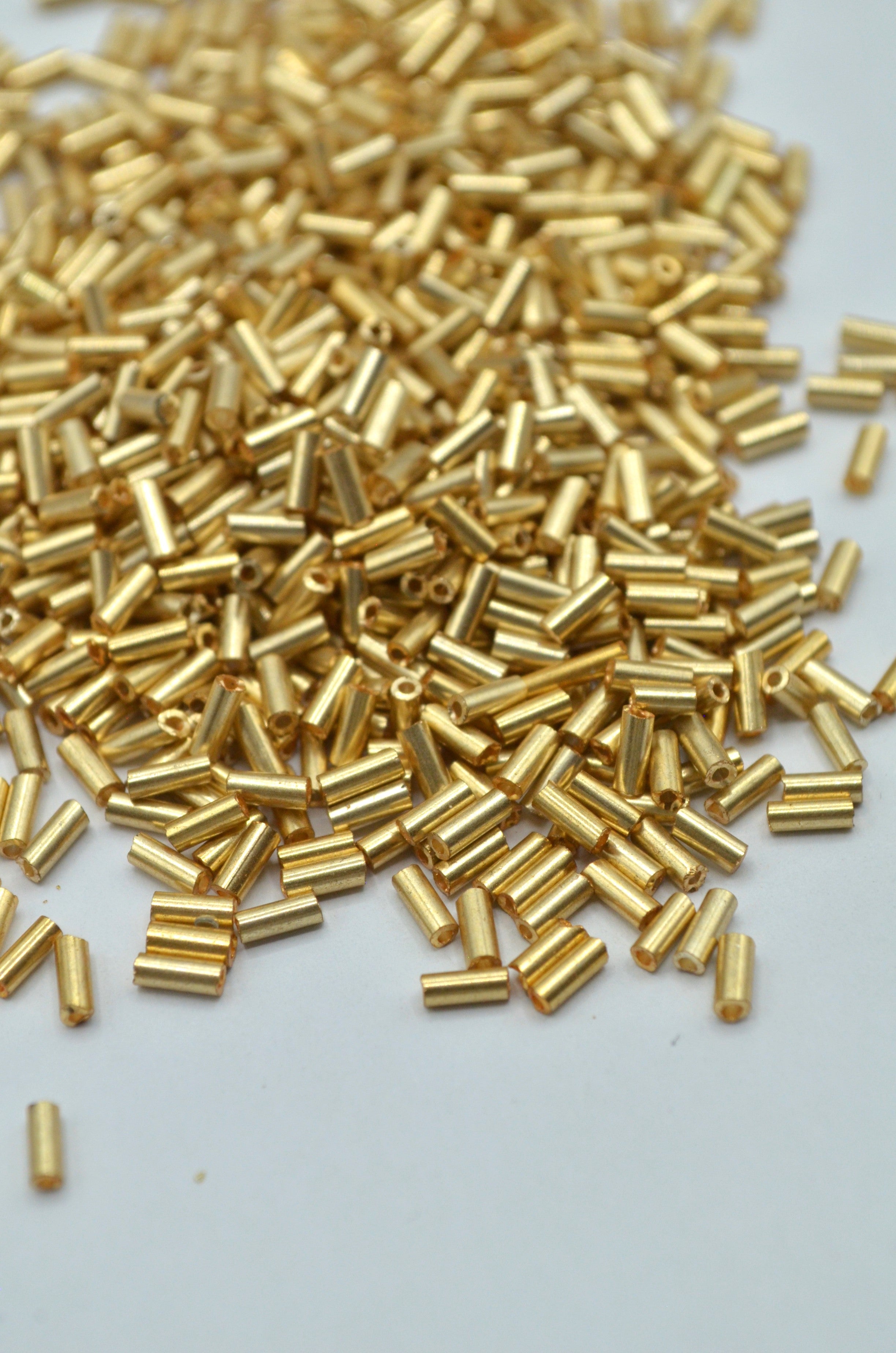 Margele Tubulare 5mm, 25gr Auriu Roze