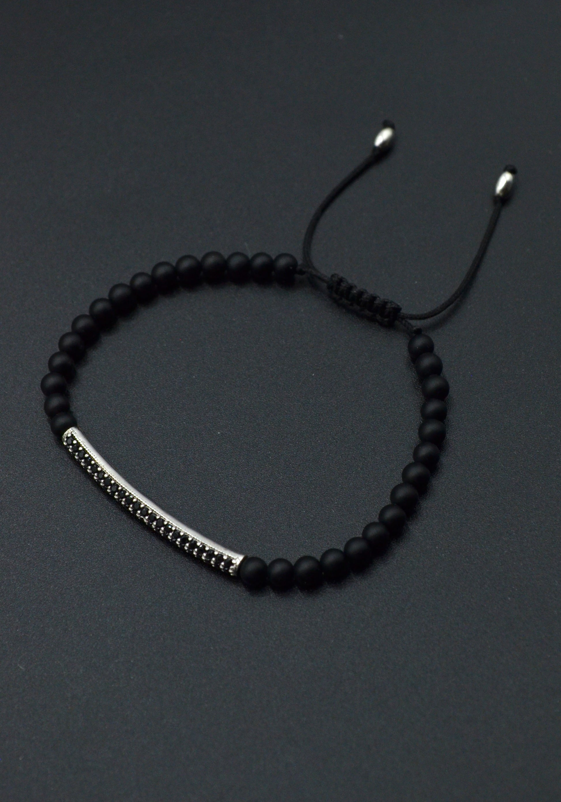 Bratara Din Onix Mat 4mm Si Argint