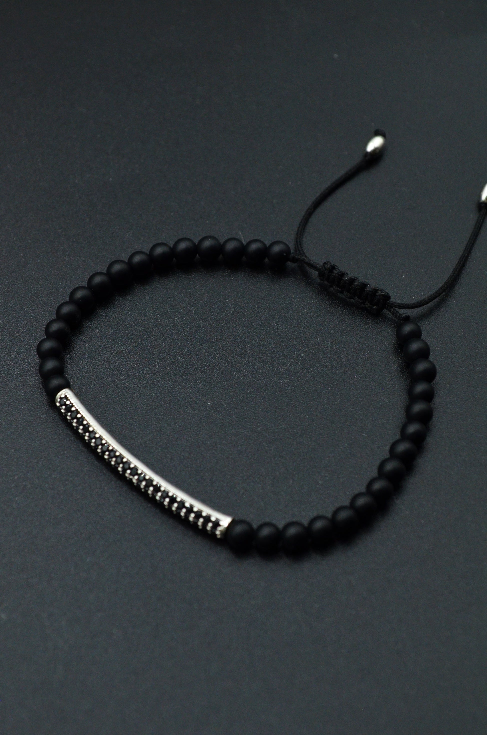 Bratara Din Onix Mat 4mm Si Argint