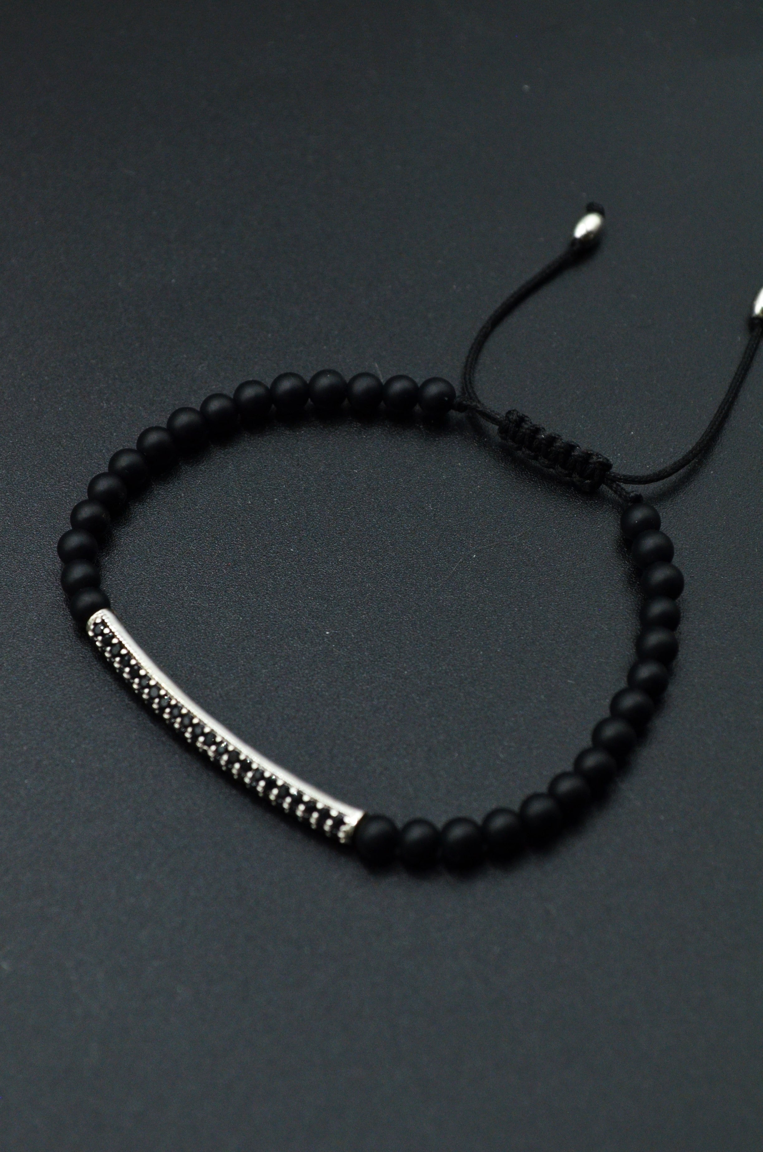 Bratara Din Onix Mat 4mm Si Argint