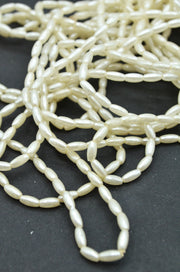 Margele Perla Bob De Orez 3x6mm, Ivoire