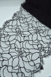Dantela Chantilly  30cm, Negru