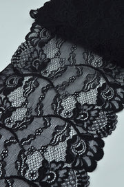 Dantela Elastica 21cm, Negru