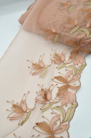 Tull Elastic Brodat Bej Nude 22cm