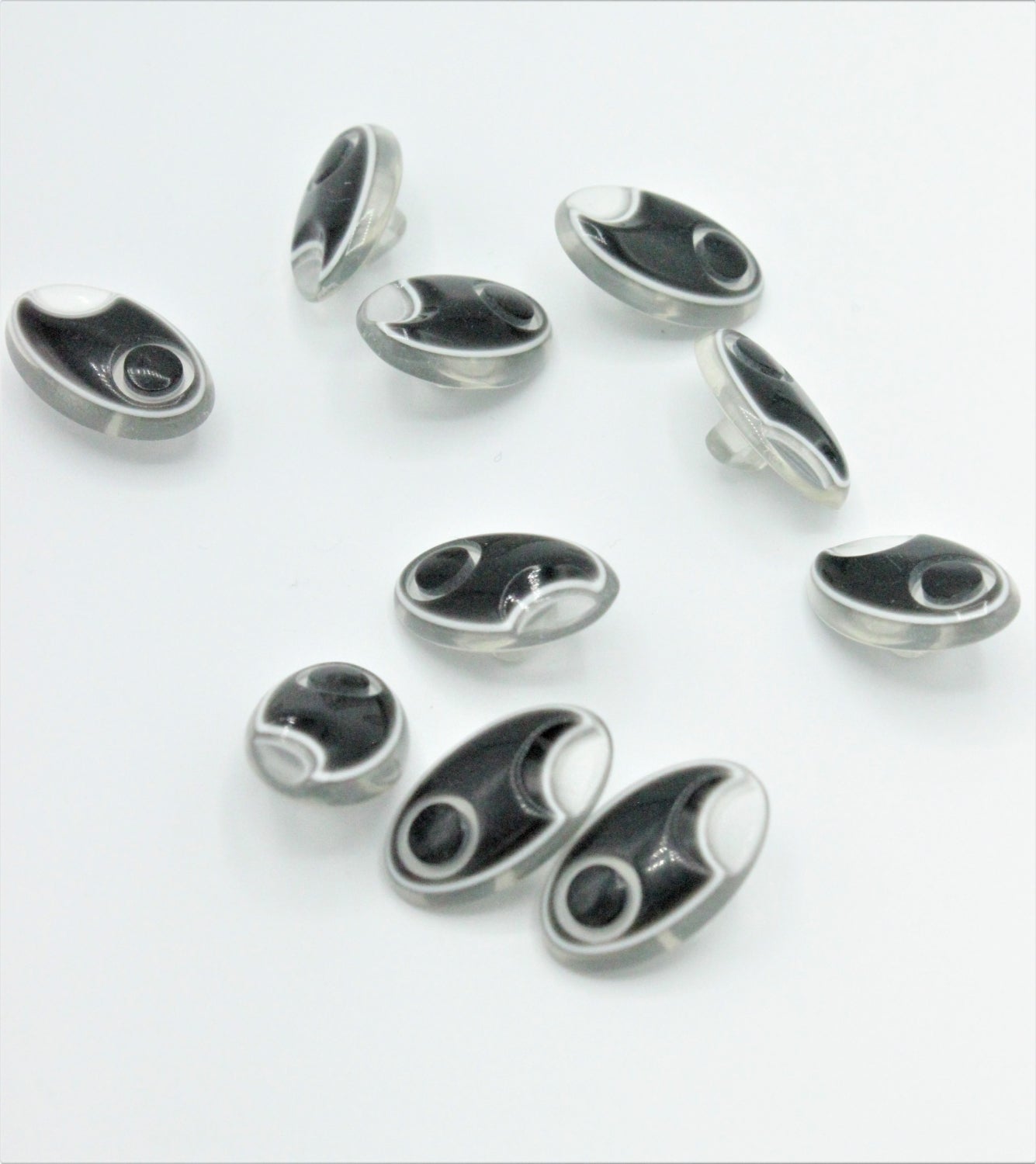 Nasturi De Plastic, 11x19mm, Negru