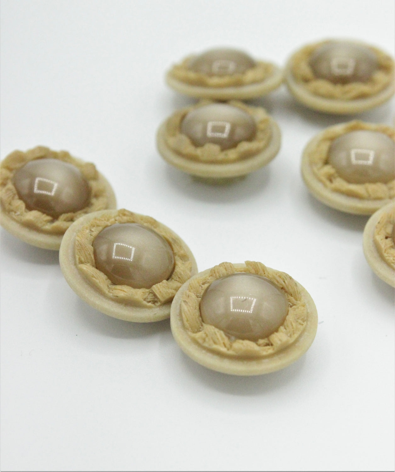 Nasturi De Plastic, 17mm, Bej