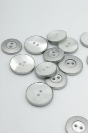 Nasturi De Plastic Cu Rama Metalica, 15mm, Ivoire Cu Argintiu